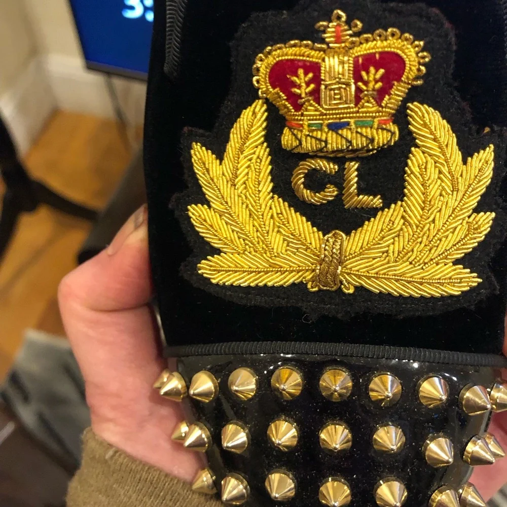 Christian Louboutin gold spikes beatiful loafers good pre own condition 39 - Picture 13 of 15